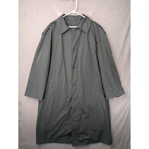 Silver Cloud Mens Dark Green Trench Coat Rain or Shine Removable Liner 44 Long